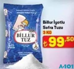 BİLLUR İYOTLU SOFRA TUZU 3 KG fiyat ve kampanya bilgisi